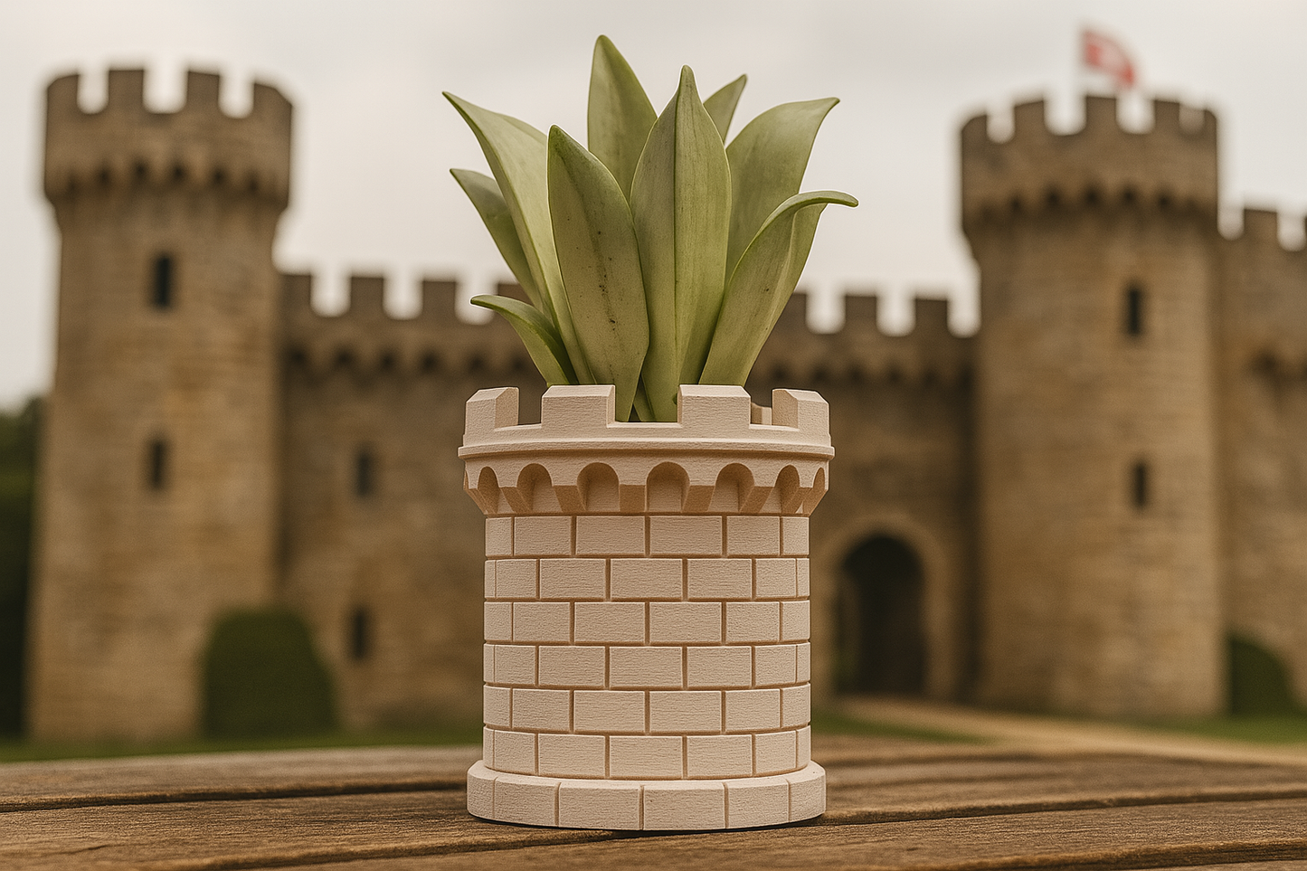 Castle Watchtower Planter – 3D Printed Medieval Tower Pot with Optional Plant | Unique Fantasy Decor