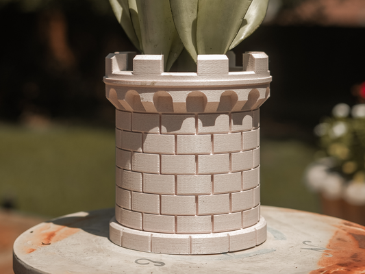 Castle Watchtower Planter – 3D Printed Medieval Tower Pot with Optional Plant | Unique Fantasy Decor