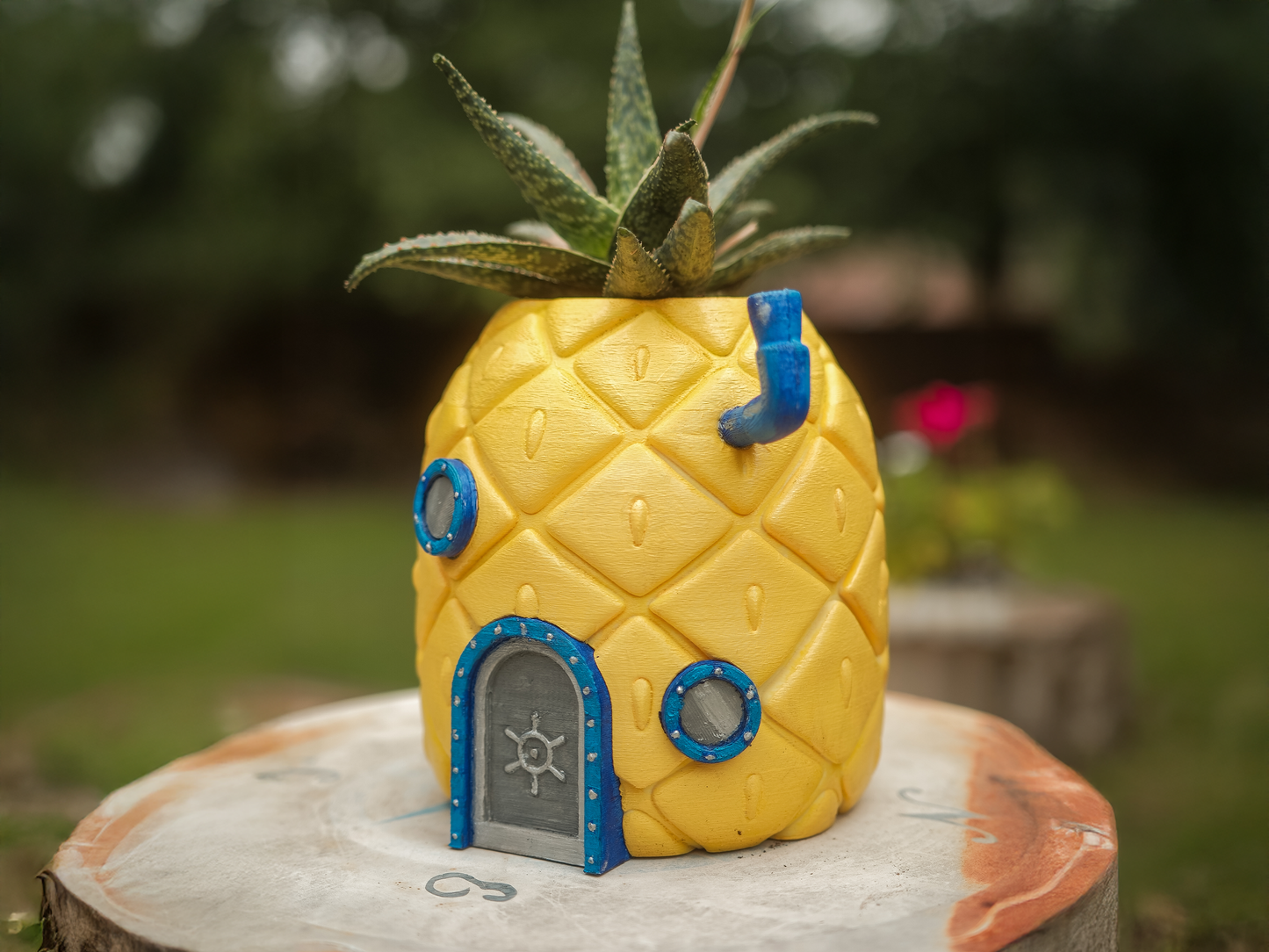 Under the Sea House Planter – 3D Printed Decor with Optional Succulent | Fun Ocean-Inspired Plant Pineapple Pot