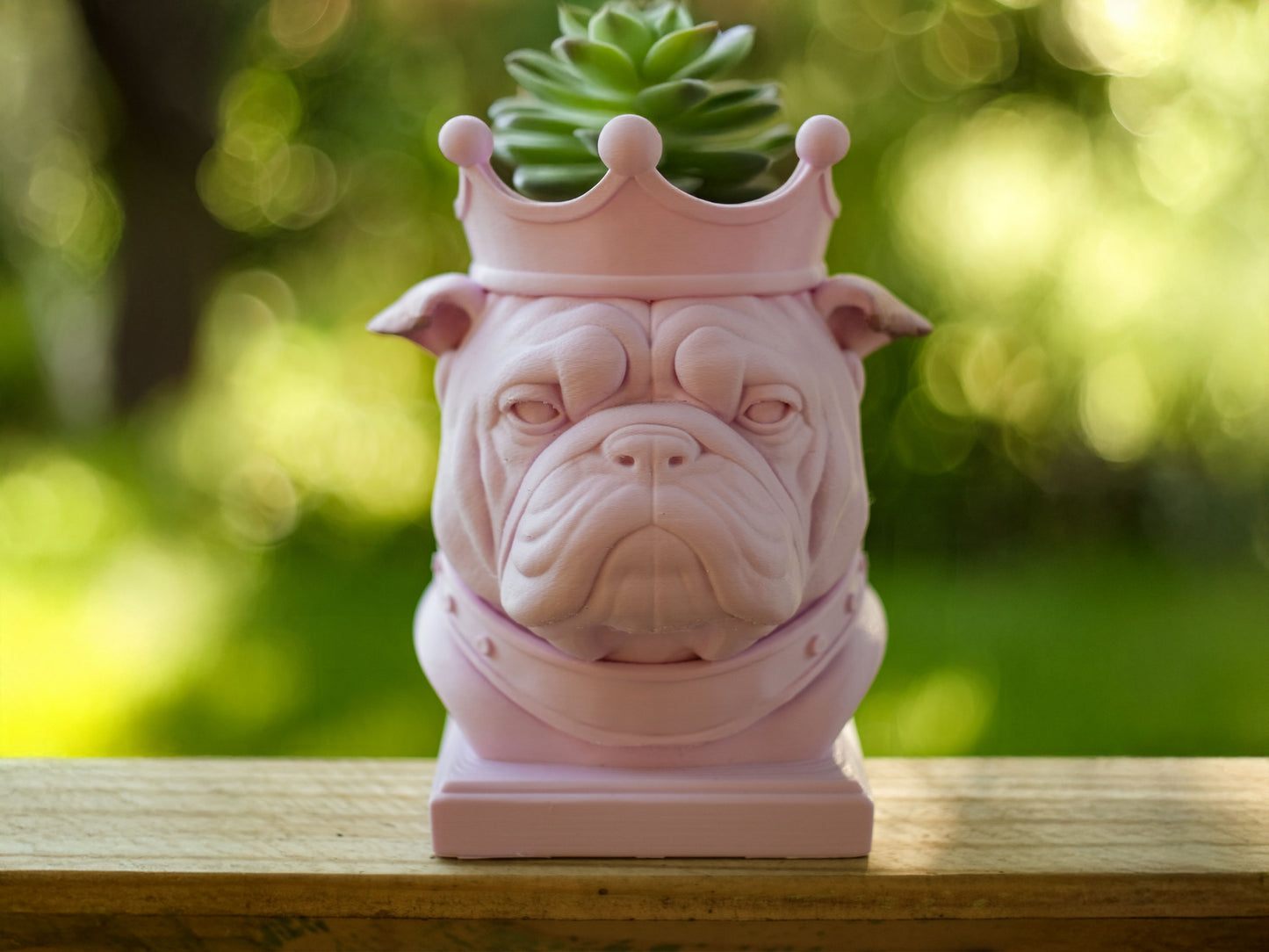 Bulldog Planter with Crown β For the Plant Royalty in Your Life!