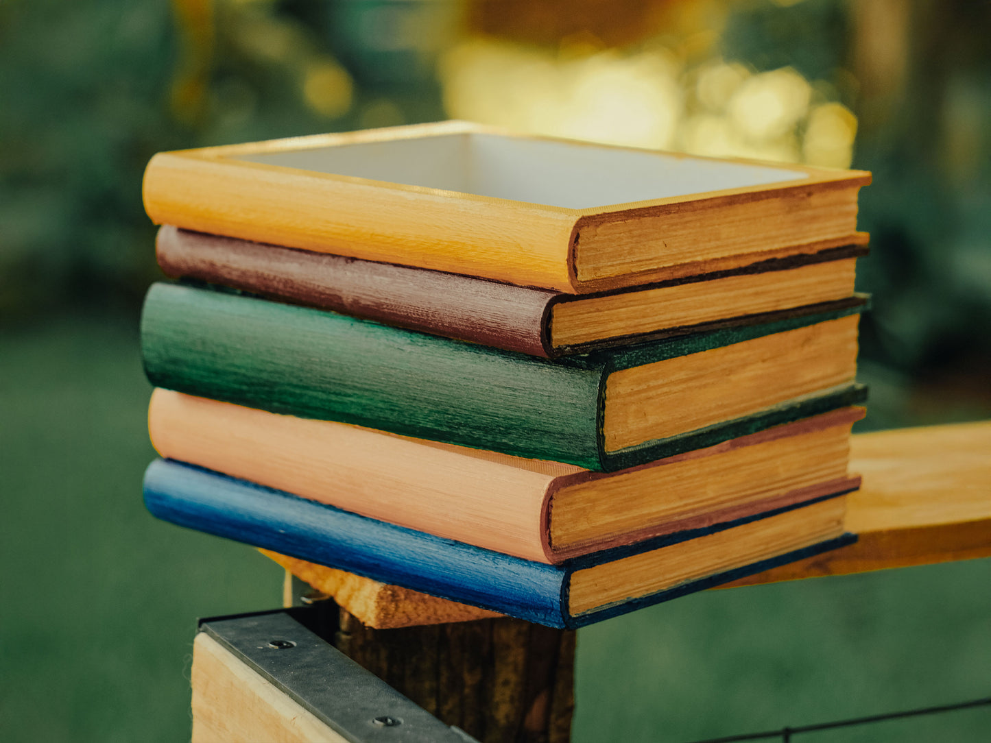 Hand-Painted Stack of Books Planter – For the Bookworms & Plant Lovers