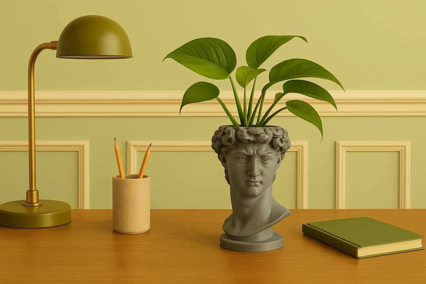 Bust of David Planter – 3D Printed Michelangelo-Inspired Statue Pot for Indoor Plants