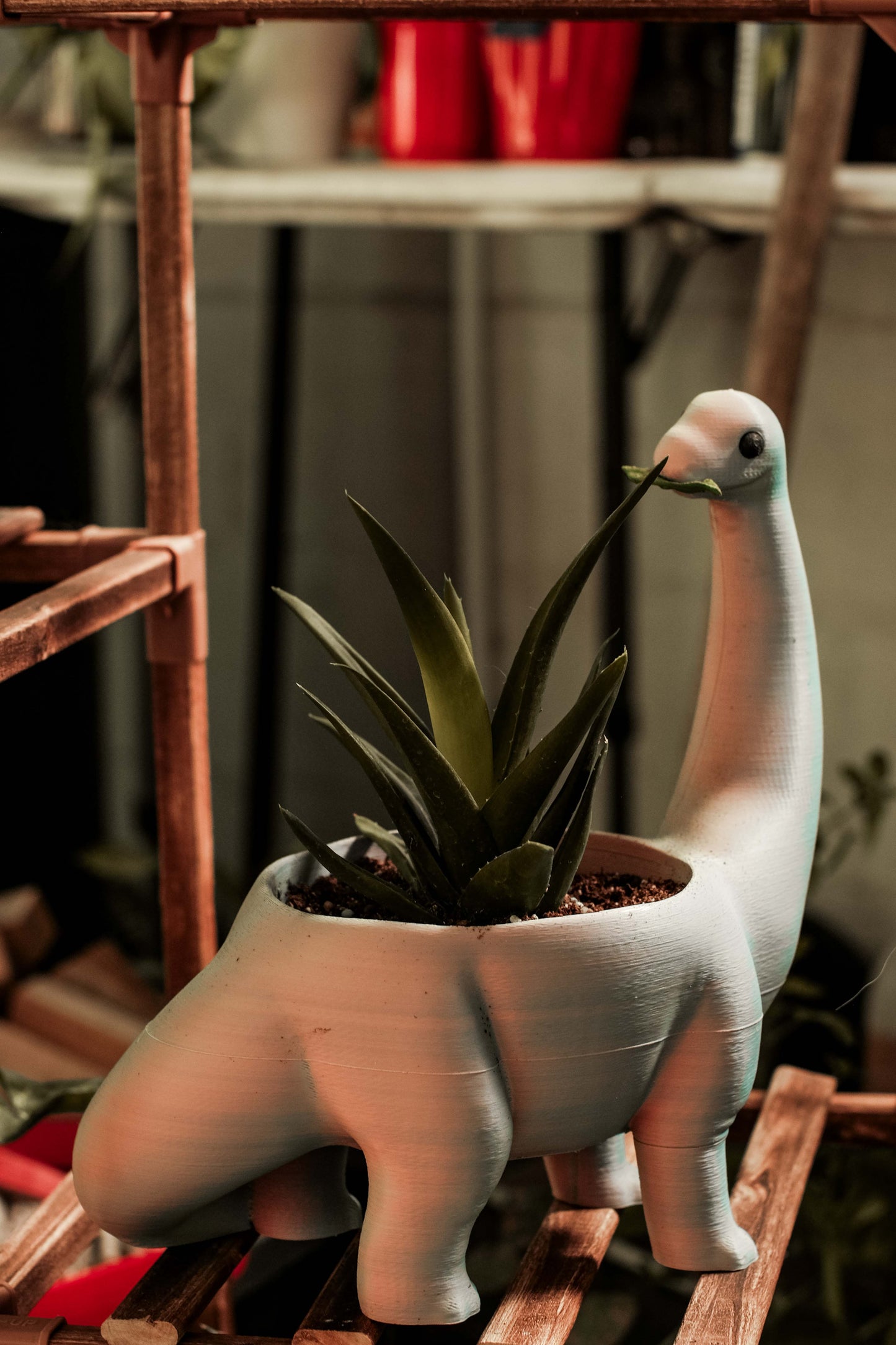Long Neck Dino Planter – 10 Inch Tall Brachiosaurus Succulent Pot, Dinosaur Kids Room Decor, Fun Jurassic Gift for Plant Lovers & Nurseries