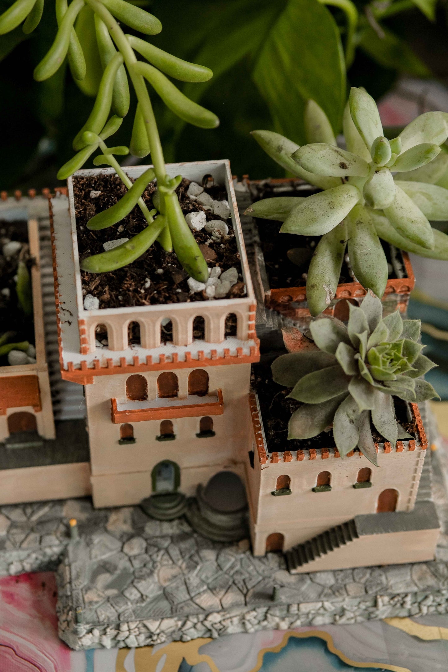 Villa Planter with Drainage – Large Architectural Plant Pot for Succulents, Pothos, or Indoor Decor