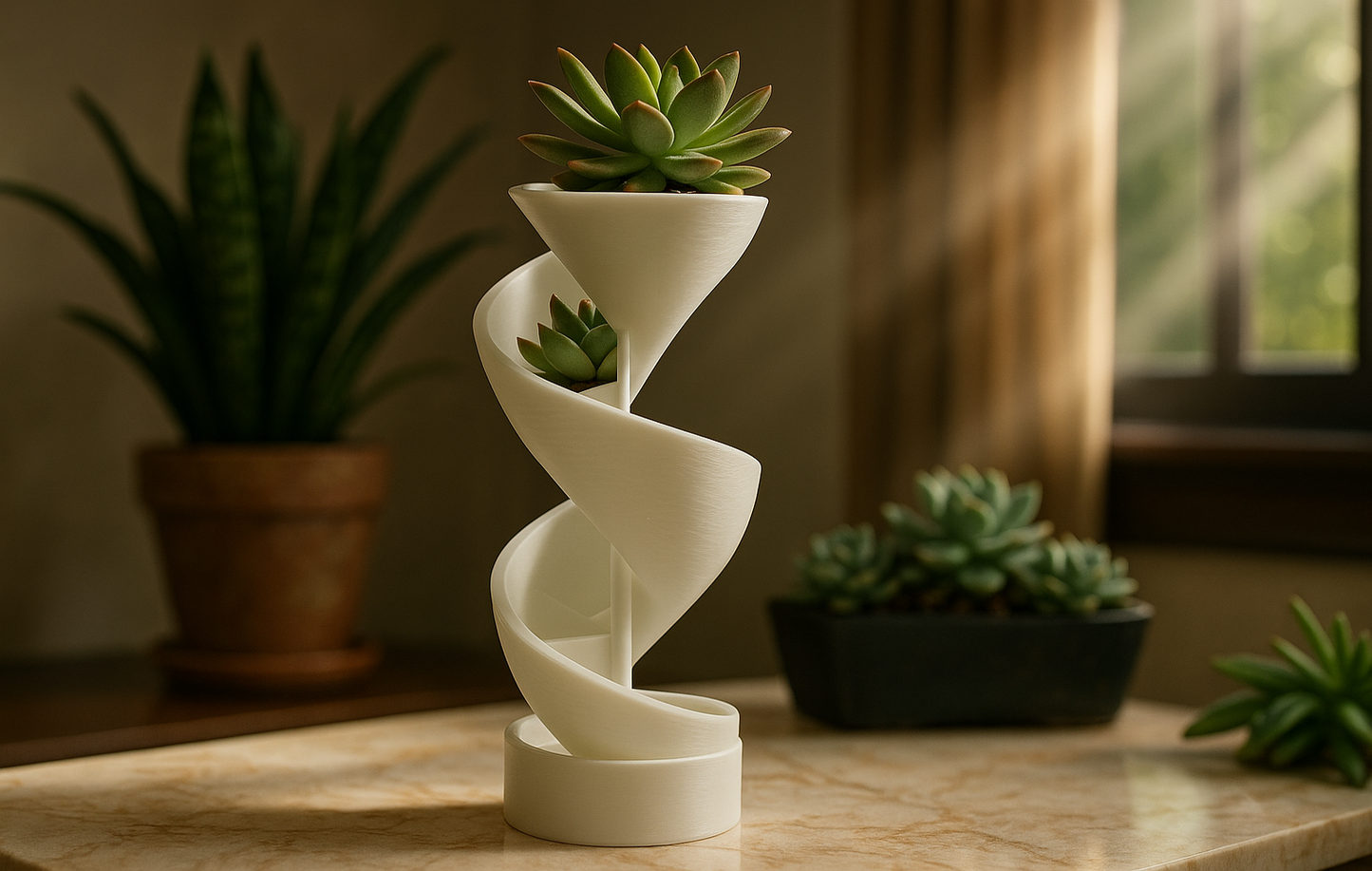 Spiral Propagation Planter – Modern 3D Printed Spiral Plant Stand