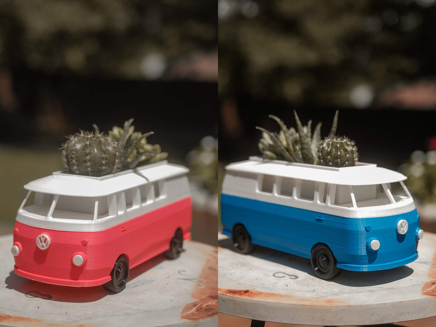 VW Bus Planter – 3D Printed Vintage Van Pot with Optional Succulent | Retro Travel Decor for Plant Lovers