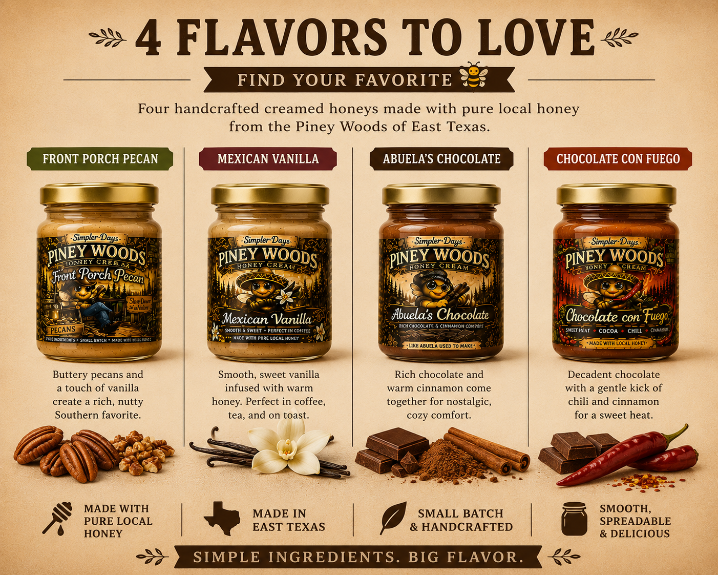 Creamed Honey Sampler Set (4 Flavors)