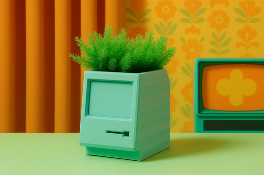 Retro Computer Planter – Mini Mac-Inspired Pot for Succulents & Desks
