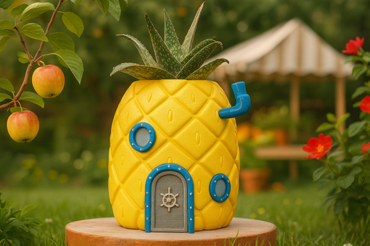Under the Sea House Planter – 3D Printed Decor with Optional Succulent | Fun Ocean-Inspired Plant Pineapple Pot